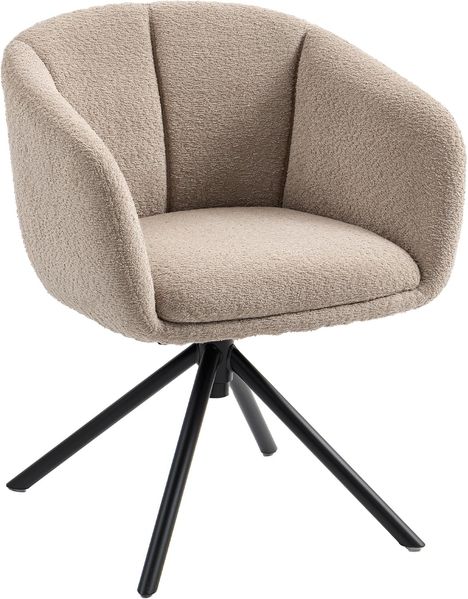 HOMCOM Relaxsessel Sessel (Polsterstuhl mit bequemer Sitzschale, 1-St, Drehbarer Akzentstuhl), kuscheliger Bezug, Braun