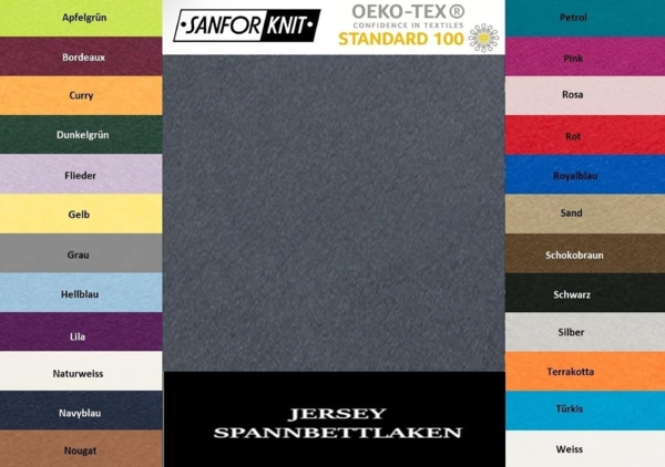 Jersey Spannbettlaken 60 x 120 - 70 x 140 cm Anthrazit