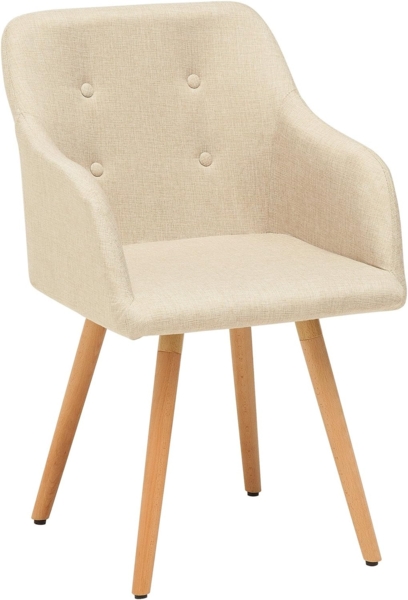 riess-ambiente Polsterstuhl SCANDINAVIA MEISTERSTÜCK beige / natur (Einzelartikel, 1 St), Esszimmer · Webstoff · Massivholz · mit Armlehne · Retro Design