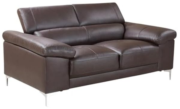 Ledersofa 2-Sitzer SOLANGE - Braun