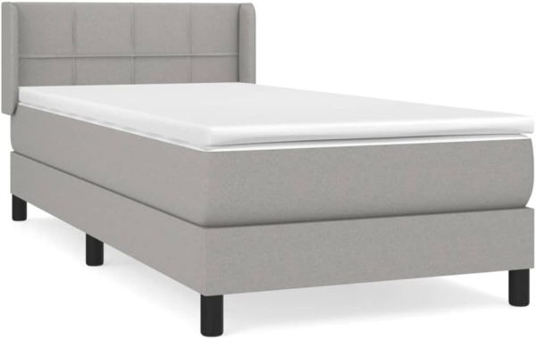 vidaXL Polsterbett mit Matratze Hellgrau 80x200 cm Stoff, Härtegrad: H2 [3129665] Bild 3