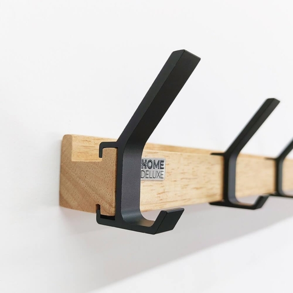 HOME DELUXE Garderobenleiste inkl. Haken, Magnete und Bilderregal STRIPE - 5 x Haken Bild 5