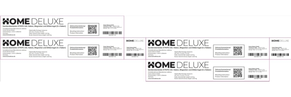 HOME DELUXE Garderobenleiste inkl. Haken, Magnete und Bilderregal STRIPE - 5 x Haken Bild 2