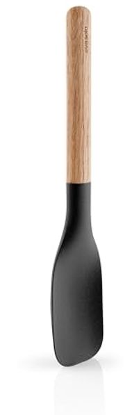 Eva Solo Nordic kitchen Servierlöffel, Vorlegelöffel, Gemüselöffel, Eichenholz/Silikon, Schwarz, Groß, 530459