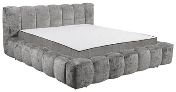Polsterbett >BEXLEY 9Z< 180x200 cm Liegefläche, Bezug in grey - 226x103x245cm (BxHxT)