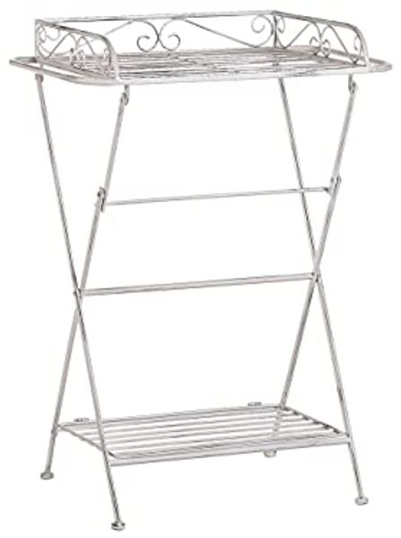 Beistelltisch Antik Optik weiß rechteckig 35x40 cm ANCUD
