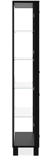 Finori Albi 52B Vitrine, schwarz / Spiegel | Vitrine für Wohnzimmer | Maß: B x H x T ca. 62 x 189 x 33 cm | Vitrine mit 2 Glastüren und 4 Glaseinlegeböden (davon 2 Konstruktionsböden) Bild 8
