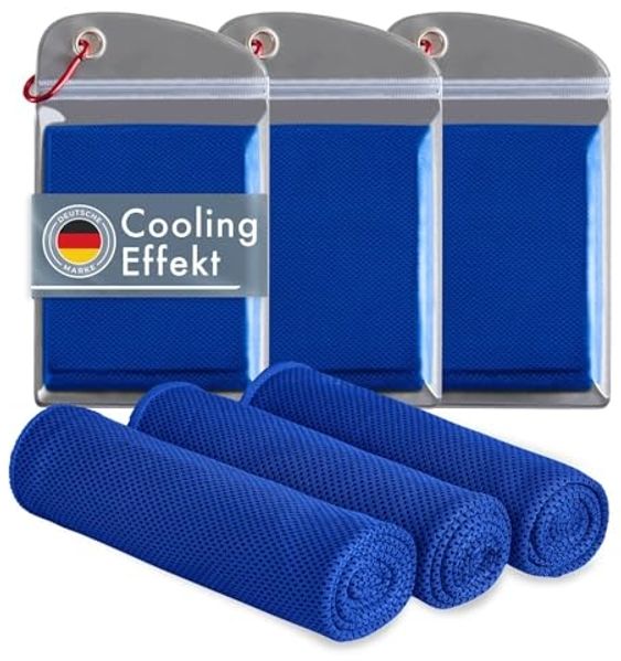 Blumtal Sporthandtuch mit Kühlfunktion aus Mikrofaser, 100x30 cm, (3-St), kühlend