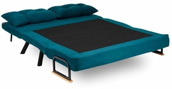 Dmora Schlafsofa 2-Sitzer Merak 133x78 cm Grün, Stauraum Bild 5