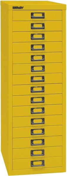 Bisley MultiDrawer™, 39er Serie, DIN A4, 15 Schubladen, Farbe zinkgelb