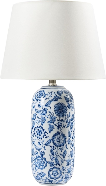 Tischlampe AIBONITO Porzellan Weiß Blau