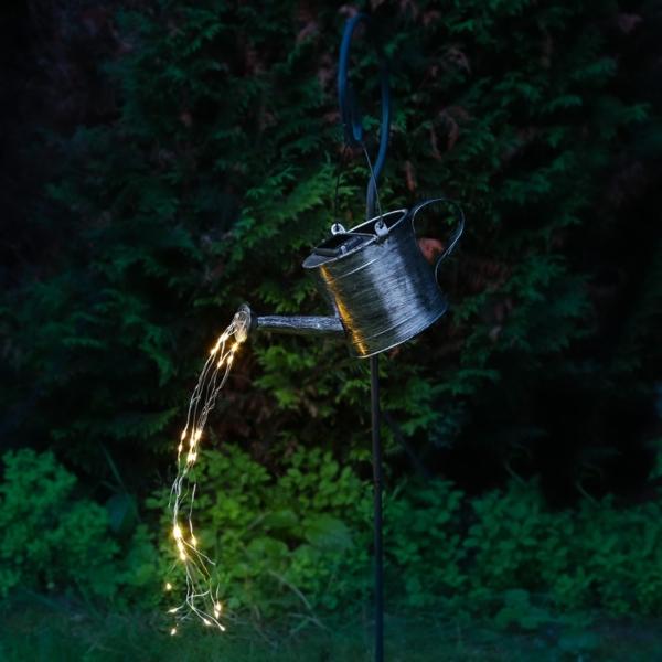 MARELIDA LED Solarleuchte LED Solar Gießkanne mit Wasserfalleffekt H: 90cm Deko-Kanne für Garten, LED Classic