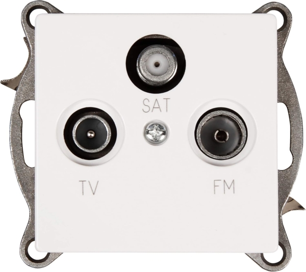 Antennendose McPower ''Cup'' für TV, Radio und Sat, UP, weiß