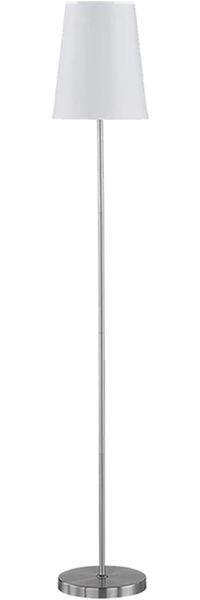 Standleuchte, Metall silber, Stoff weiß, H 150 cm