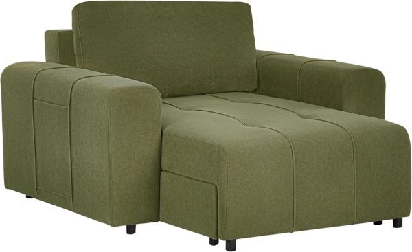 Chaiselongue INNVIK Stoff Grün mit Stauraum