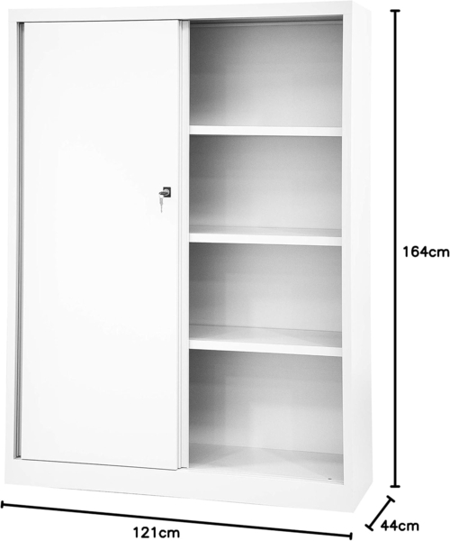 Bisley ECO Schiebetürenschrank ECO 696 verkehrsweiß - 67,240 kg Bild 3