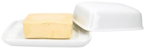 van Well Butterdose Van Well Avanti Butterdose mit Deckel weiß für 250g Butter-Schale, Porzellan