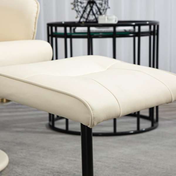 HOMCOM Massagesessel mit Fußhocker, Liegefunktion, 10 Massagepunkte (Relaxsessel, 2-St, Fernsehsessel), mit Seitentasche, Fernbedienung, Kunstleder, Cremeweiß Bild 8