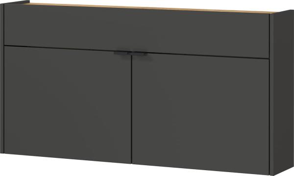 Germania Hängender Mehrzweckschrank 1398-549 GW-Ameca, in Graphit/Eiche, geringe Tiefe, optimal für schmale Flure, 110 x 57 x 22 cm (BxHxT)