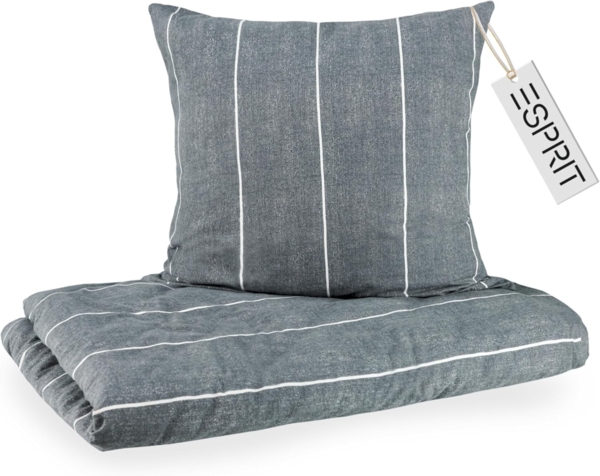 Esprit Bettwäsche FLANELL Winter Bettwäsche, Baumwolle, 1 teilig, 135x200 cm in Anthrazit