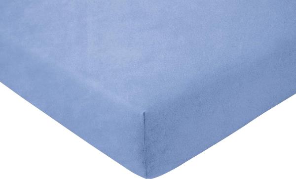 Estella Samt-Velours Spannbetttuch | 140x200 - 160x200 cm | hellblau