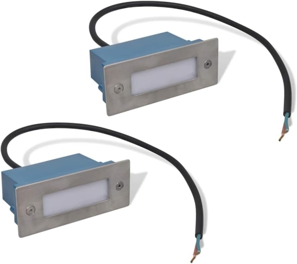 vidaXL LED-Wandeinbauleuchten für Treppen 2 Stk. 44x111x56 mm 41717