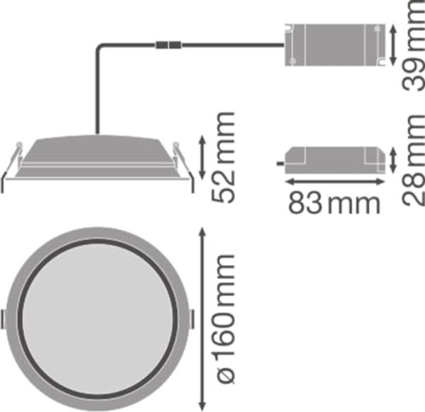 Ledvance EINBAUDOWNL. 14W 4000K 1260LM (DOWNLIGHT ALU 150 WT) Bild 3
