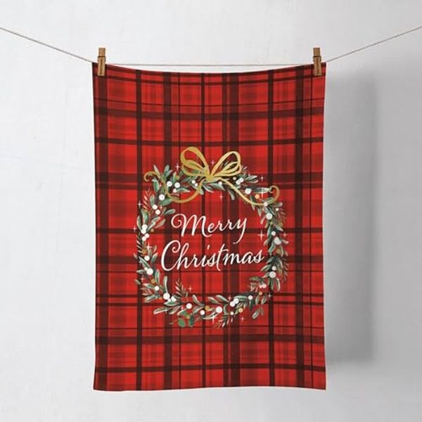 Ambiente® Geschirrtuch Christmas plaid, (1-tlg, 1-teilig), Geschirrtücher ca. 50x70 cm Baumwolle