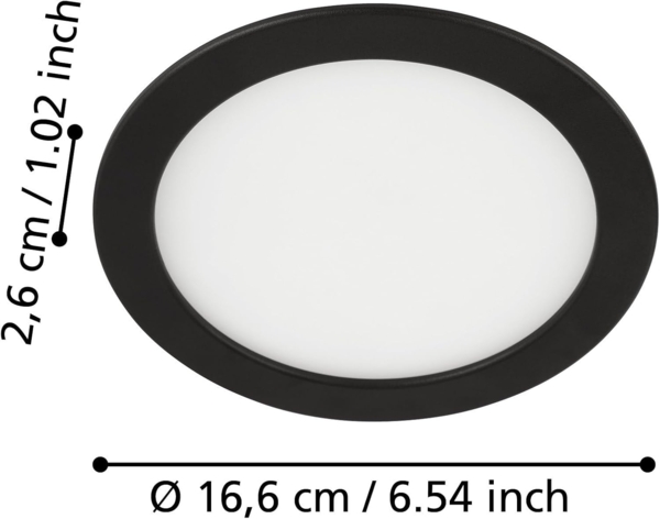 Eglo 99158 Einbauleuchte FUEVA 5 schwarz rund Ø:16,6cm 4000K Bild 3