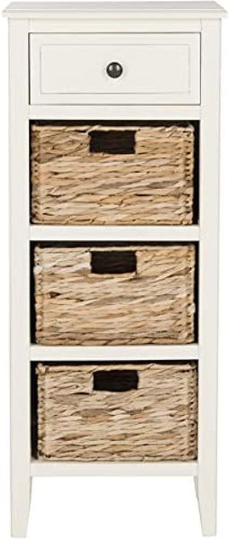 SAFAVIEH Contemporary Wooden Accent Table, in Distressed and White, 30 X 38 X 90.93