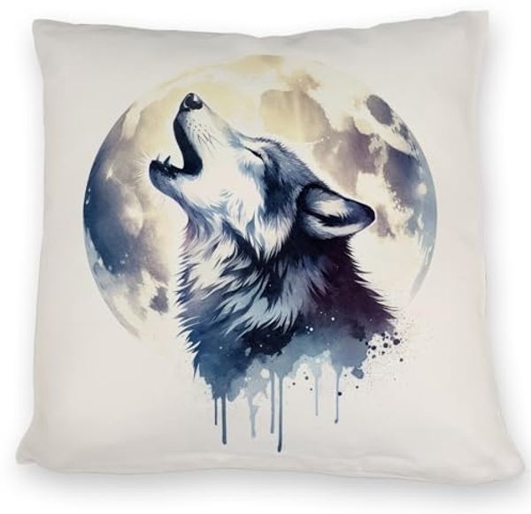 speecheese Dekokissen Wolf im Mondschein Kissen
