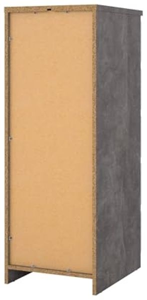 Dmora - Kommode Joelle, Mehrzweckkommode, Schlafzimmerkommode, Schrank mit Schubladen, 50x40 h111 cm, Zement und Weiß Bild 4