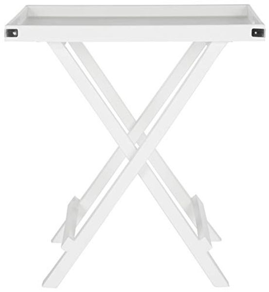 SAFAVIEH Modern Wooden Accent Table, in White, 55 X 80 X 75