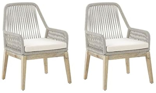 Set mit 2 Stühlen und Sitzkissen OLBIA Beige