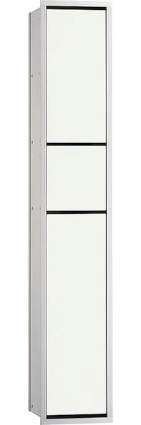 Emco Asis 150 Unterputz-Schrankmodul für das Gäste-WC, Badezimmerschrank als Toilettenpapierhalter, Abfalleimer & Klobürstenhalter, Hochschrank mit Push to Open-Funktion, optiwhite