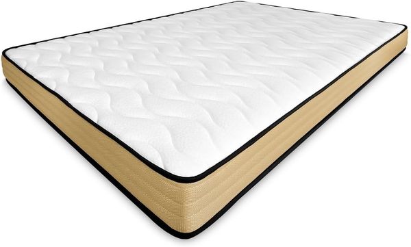amuéblate online Viskoelastische Matratze, wendbar, 90x190 cm, ideal für Ausziehbetten oder Etagenbetten, optimale Festigkeit und Komfort, milbendicht, antibakteriell und hypoallergen