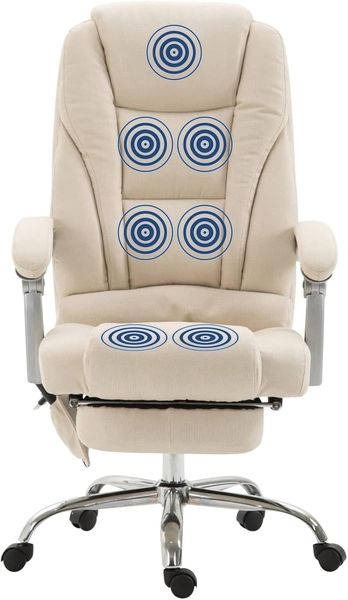 CLP 'Pacific' Bürostuhl mit Massagefunktion, Stoff creme, max. 150 kg Bild 3
