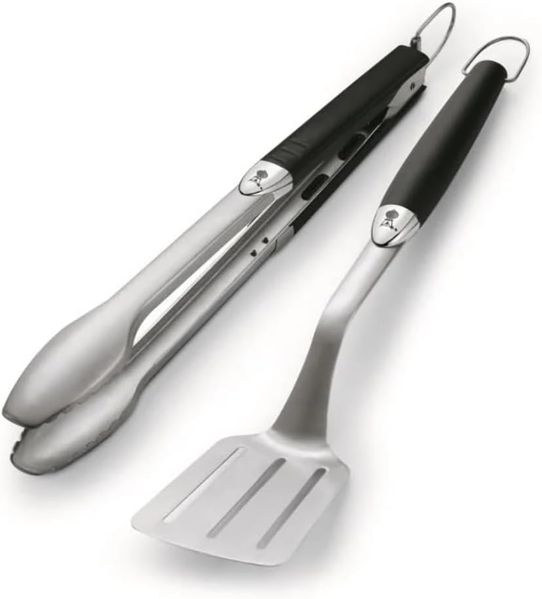Weber 'Kompakt' Grillbesteck, 2-teilig, Edelstahl silber / schwarz