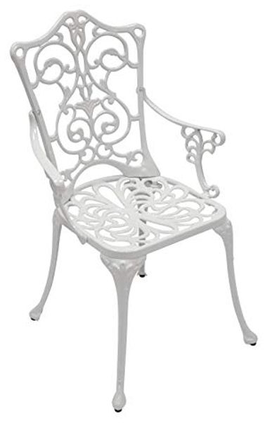 Sessel Jugendstil, Aluguss weiss