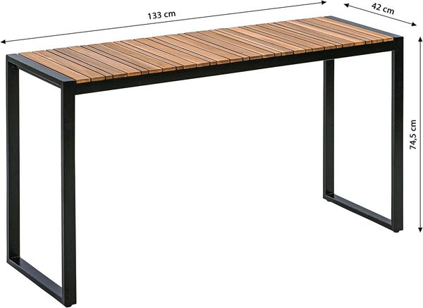 Dehner Gartentisch Balkontisch Chicago Wood, 133 x 74.5 x 42 cm, zeitloser Holztisch aus hochwertigem FSC®-zertifiziertem Akazienholz Bild 6