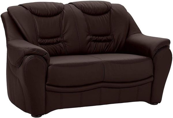Cavadore 2-Sitzer Bansa mit Federkern / Polstercouch in Kunstleder / 148 x 94 x 95 / Lederoptik Braun