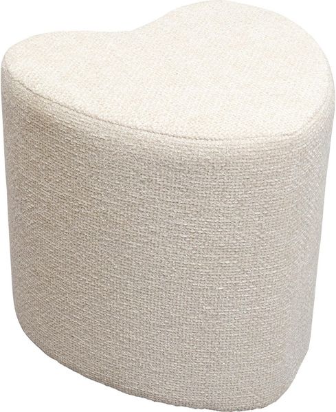 KARE Design Hocker Lovely, Creme, Sitzhocker, Ablage, Herzform, Wohnzimmer, Flur, 36 x 34 x 35 cm (H/B/T)
