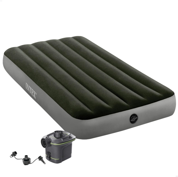 Intex Twin Dura-Beam Prestige Airbed With Battery Pump 99 x