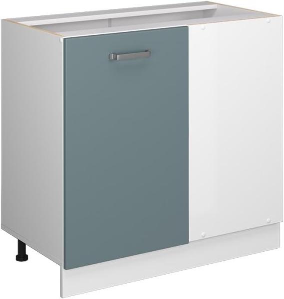 Vicco Eckschrank R-Line, Blau-Grau/Weiß, 86 cm ohne Arbeitsplatte