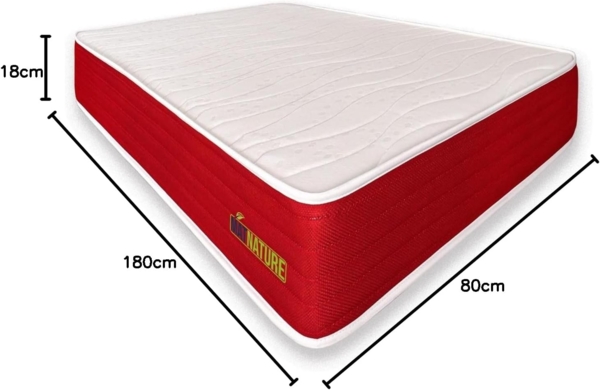 Matnature EcoNature | Antibakterielle Matratze, hoher Komfort, hohe Dichte, wendbar für den Winter, Sommer, Milben (150x180 cm) Bild 3