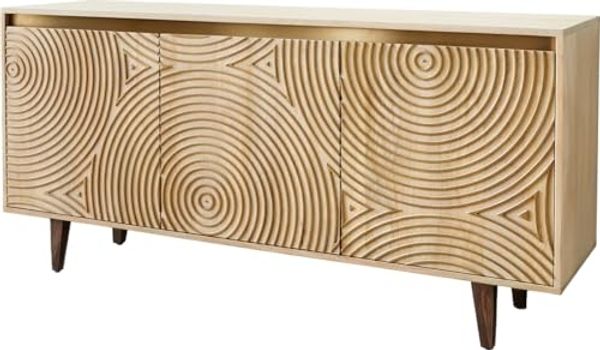 Kommode Budaya 150 cm Mango Natur 3 Türen Fuß vierkant