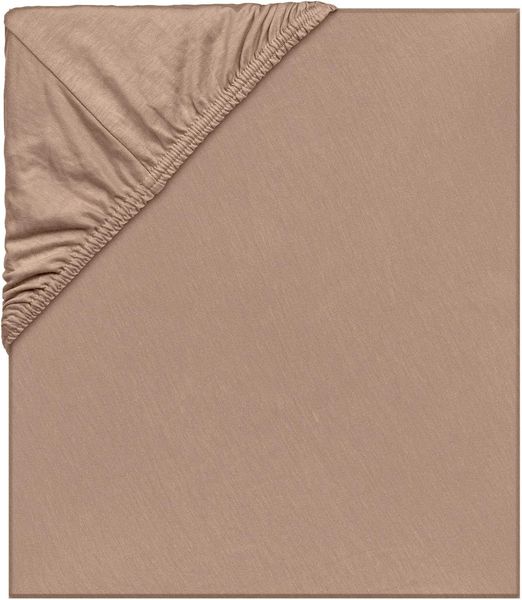 LÄSSIG Kinder Spannbettlaken für Kinderbett aus Single Jersey mit Tencel™ Lyocell mit Gummizug/Fitted Sheet Brown