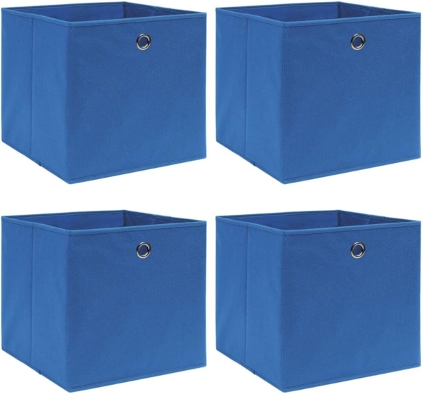 vidaXL Aufbewahrungsboxen 4 Stk. Blau 32x32x32 cm Stoff 288337