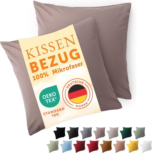 Blumtal Kissenbezüge aus gebürstetem Mikrofaser-Gewebe - Oeko-TEX zert. Kissenbezüge, (2 Stück), mit Reißverschluss oder Verschlusslasche