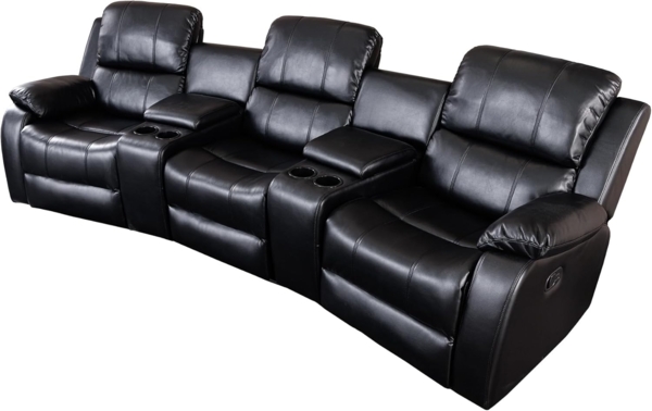 riess-ambiente TV-Sessel HOLLYWOOD schwarz (Einzelartikel, 1-St), Wohnzimmer · Getränkehalter · Federkern · Kinositz · 3-Sitzer · Modern